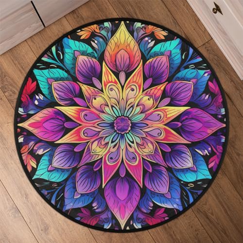 Tapete Circular Boho Mandala 160 cm Microfibra miniatura 7