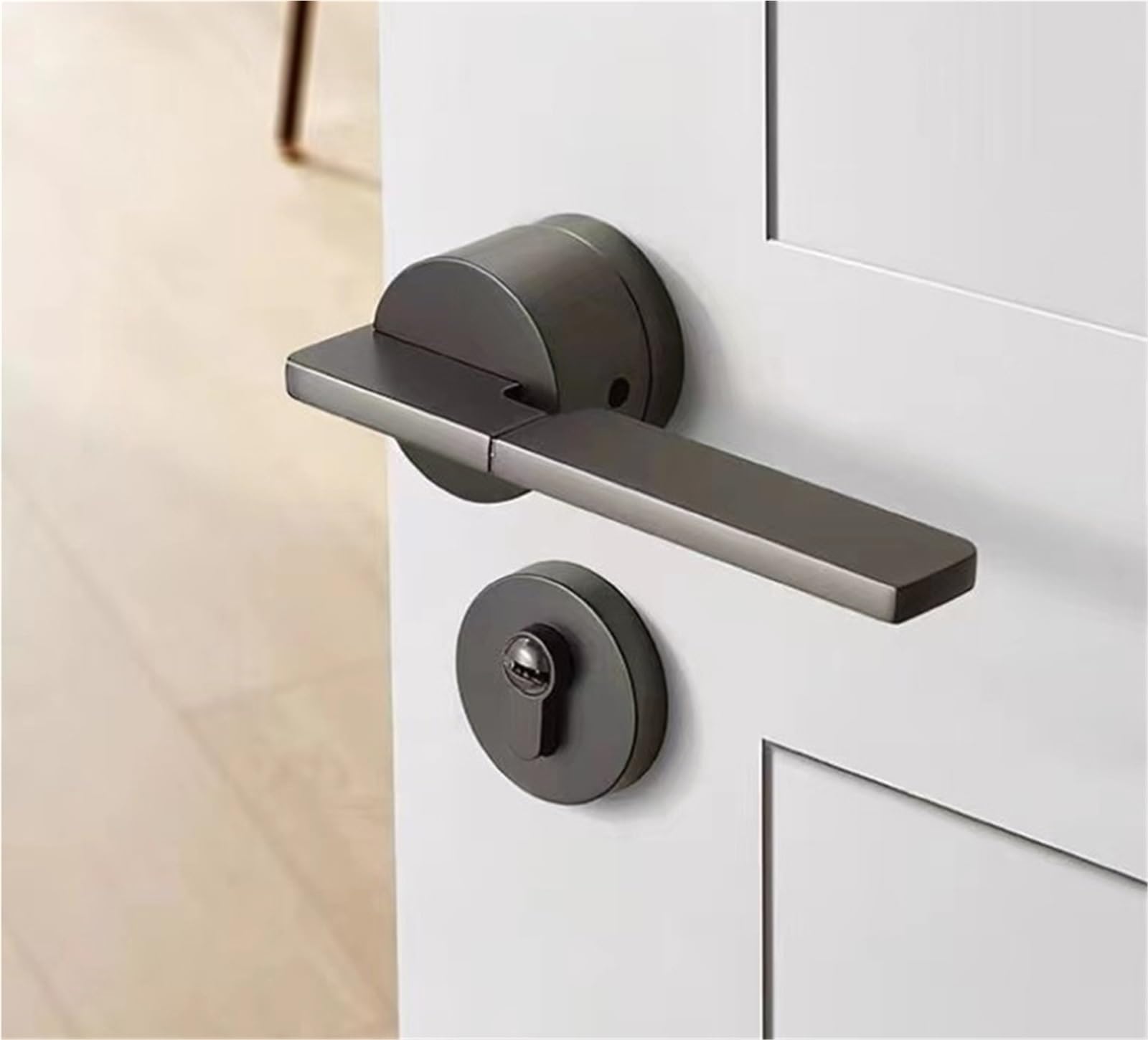 Cerradura antirrobo para manija de Puerta, fácil instalación, para Seguridad Moderna en Interiores, hogar, Oficina, con Llaves, baño, silenciosa, de Aluminio, Dormitorio.
