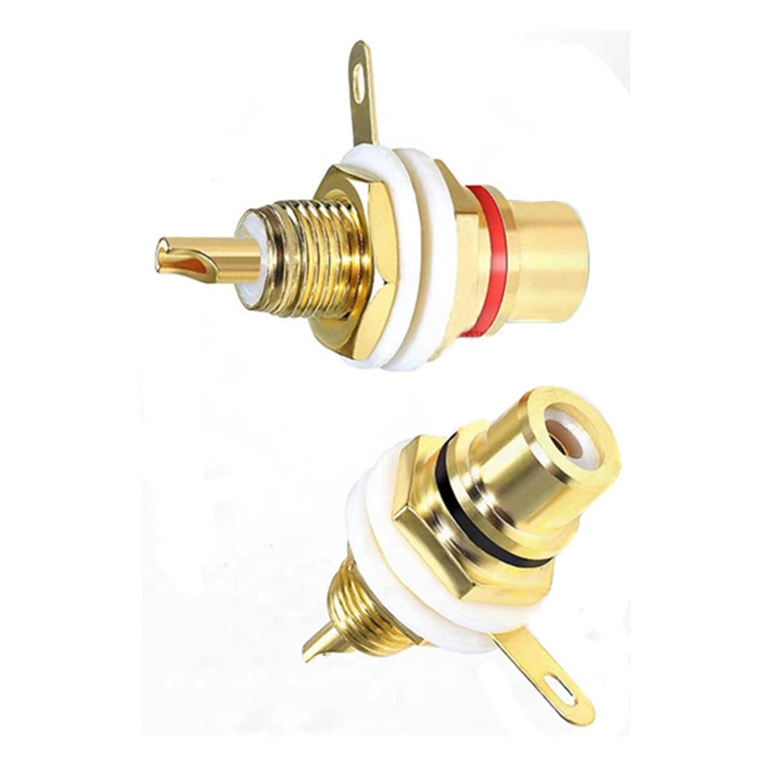 Hifi Lab Connecteur RCA Femelle Encastrable Plaqué Or 24 K RCA Audio