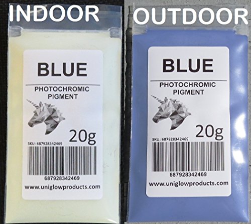 PhotoChromic Pigment Changes Colors When Exposed to Sunlight or UV Light, and reverts to its Original Color When Sunlight is Blocked. (5g, Blue)