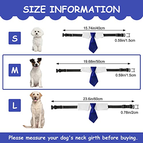 HACRAHO Dog Neck Tie Collar, 1 Piece Dog Tuxedo Necktie Collar Adjustable Dog Wedding Collar With Necktie for Small Medium Dogs M - Image 2