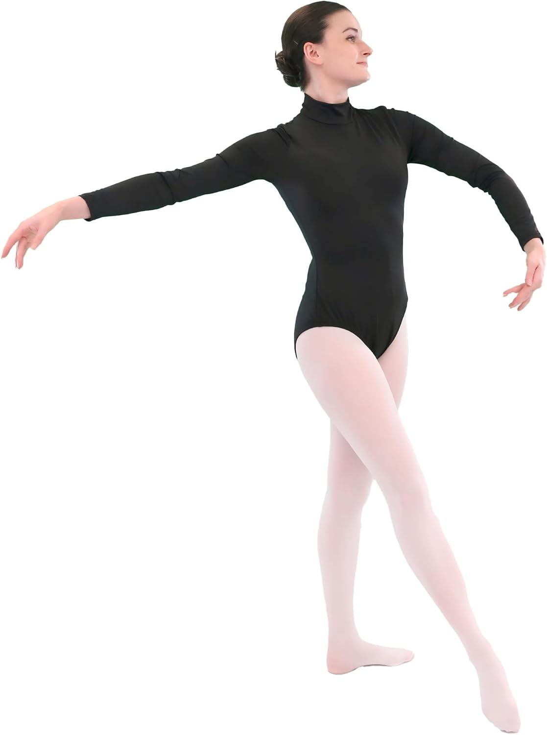 Danzcue Womens Turtle Neck Leotard Long Sleeve Bodysuit - Image 9