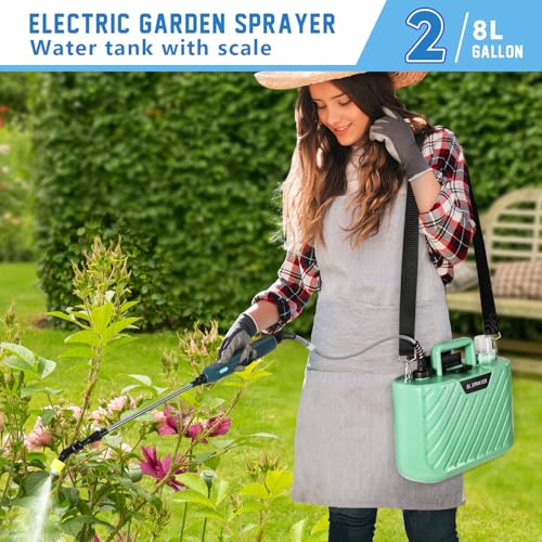 2-Gallon Battery-Powered Garden Sprayer with Telescopic Wand