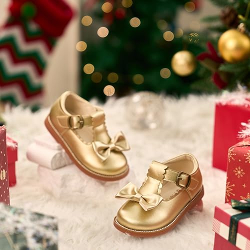 Image of Felix & Flora Toddler Little Girl Mary Jane Dress Shoes - Ballet Flats for Girl Party School Shoes