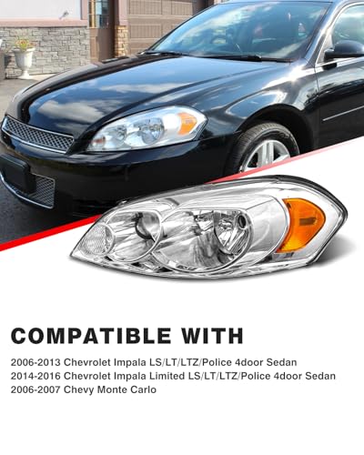 2006–2016 Chevy Impala Headlights | OEM Replacement Headlight Assembly Pair - Image 3