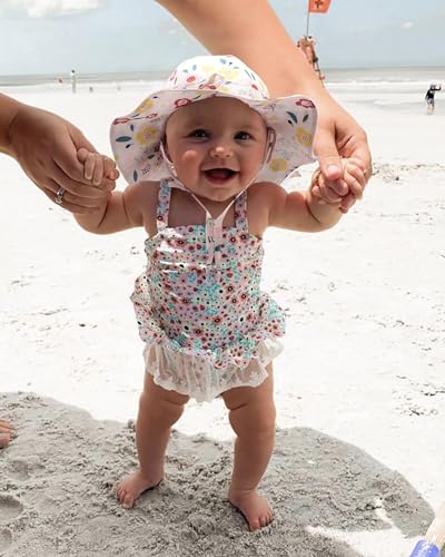 Image of FURTALK Baby Sun Hat Toddler Beach Hats with UPF 50+ Sun Protection Wide Brim Girls Bucket Hat
