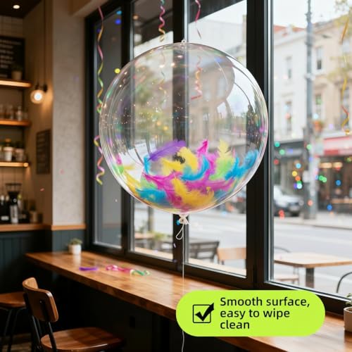 Image of 25 Pack Bobo Balloons, 24 Inch Clear Bobo Balloons, DIY Transparent Bubble Balloon for Wedding, Christmas, Birthday Party Decoration