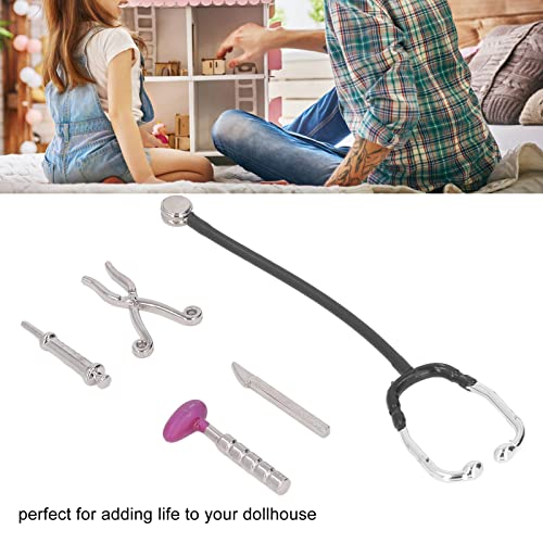 Tnfeeon Dollhouse Stethoscope Set, Mini Appliance Model Alloy Simulation Durable for 1:12 Doll House, Default, Klein - Image 2