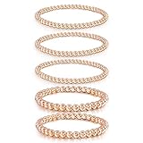 Badu Rose Gold Beaded Bracelets for Women,Dainty Rose Gold Plated Bracelet Stretchable Adjustable Br