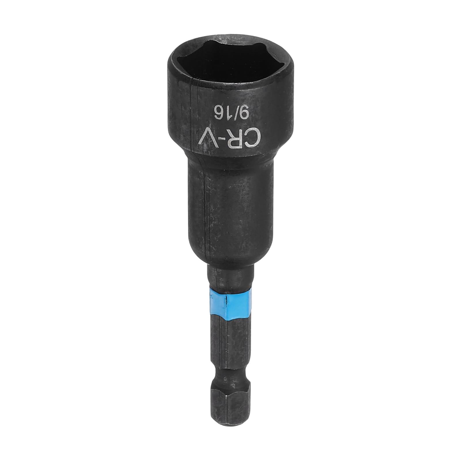 sourcing map Nut Driver Drill Bit 9/16" Socket 1/4" Hex Shank 2.56" (65mm) Magnetic 6-Point Sockets Quick Change Cr-V Steel Bolt Setters for Power Drill Drivers