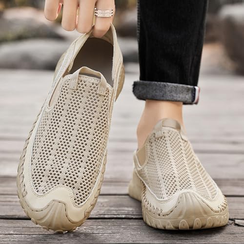 Men's Casual Handmade Breathable Hollow Mesh Loafers Outdoor Lightweight and Fashionable Soft Soled Driving Shoes4