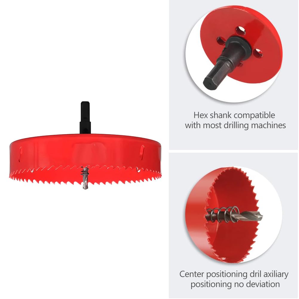 Unifizz 180mm 1PCS Hole Saw Cutter M42 Bi-Metal Hole Saw Drill Bit per Legno Plastica Alluminio