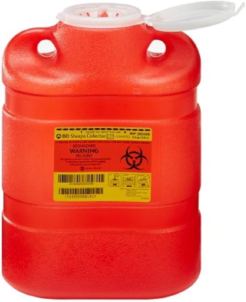 Amazon.com: BD Sharps Collector 8.2 qt Large, Red : Health & Household