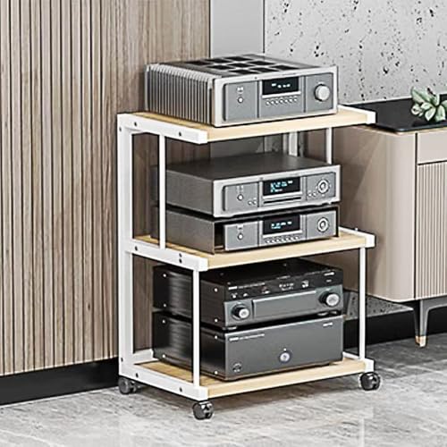 Soportes de altavoz Soporte de almacenamiento de medios audiovisuales, mueble de TV, soporte abierto para componentes audiovisuales, soporte para equipos de sonido, soporte para reproductores de DVD,