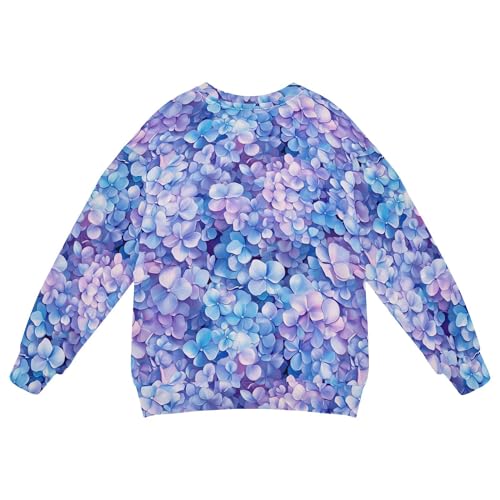 JUNZAN Hydrangeas Summer Flowers Kids Girls Sweatshirt Hoodie Fleece Outerwear for Kids Camping 4T2