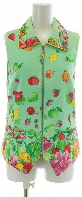 レオナールスポーツ LEONARD SPORT ベスト ジレ 襟付き 花柄 フルーツ