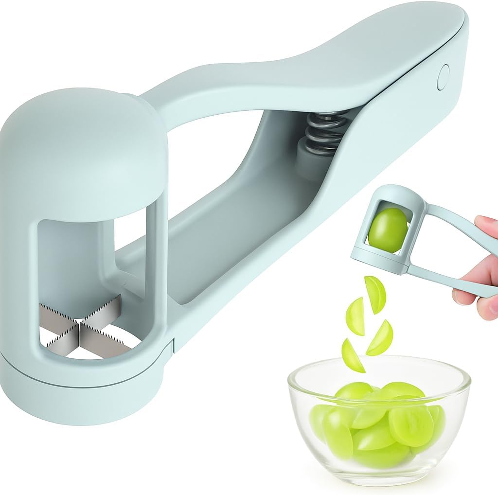 Grape Cutter Tool, Kitchen Fruit Slicer for Toddlers – Grape Quarter Cutter Safe for Kids & Babies – Handheld Fruit Cutter for Grapes, Cherry Tomatoes, Strawberries, Blueberries & Small Fruits