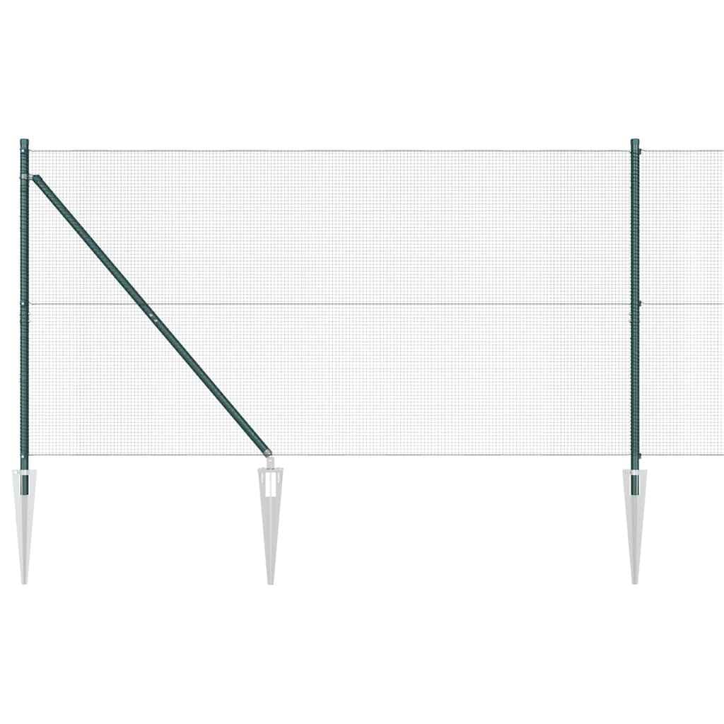 Fence Post Green 10 x 1.4 m 12 x 12 mm Mesh Steel and PVC Outdoor Garden Fencing Kit Durable Powder-Coated Weather-Resistant Posts for Patio Lawn Secure Boundary Modular Enclosure