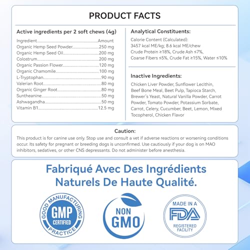 WEALLIN Beruhigungsmittel für Hunde 200 Kaubleck Natürliche Beruhigungs Snacks für Hunde, Unterstützt das Gleichgewicht bei Trennung, Unruhe, Reisen, Gewitter Für alle Rassen & Größen Huhn Geschmack