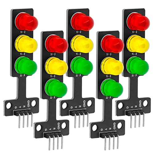 Pqahffowr 5X MóDulo de SemáForo LED DIY Mini SemáForo 3,3-5V Compatible con