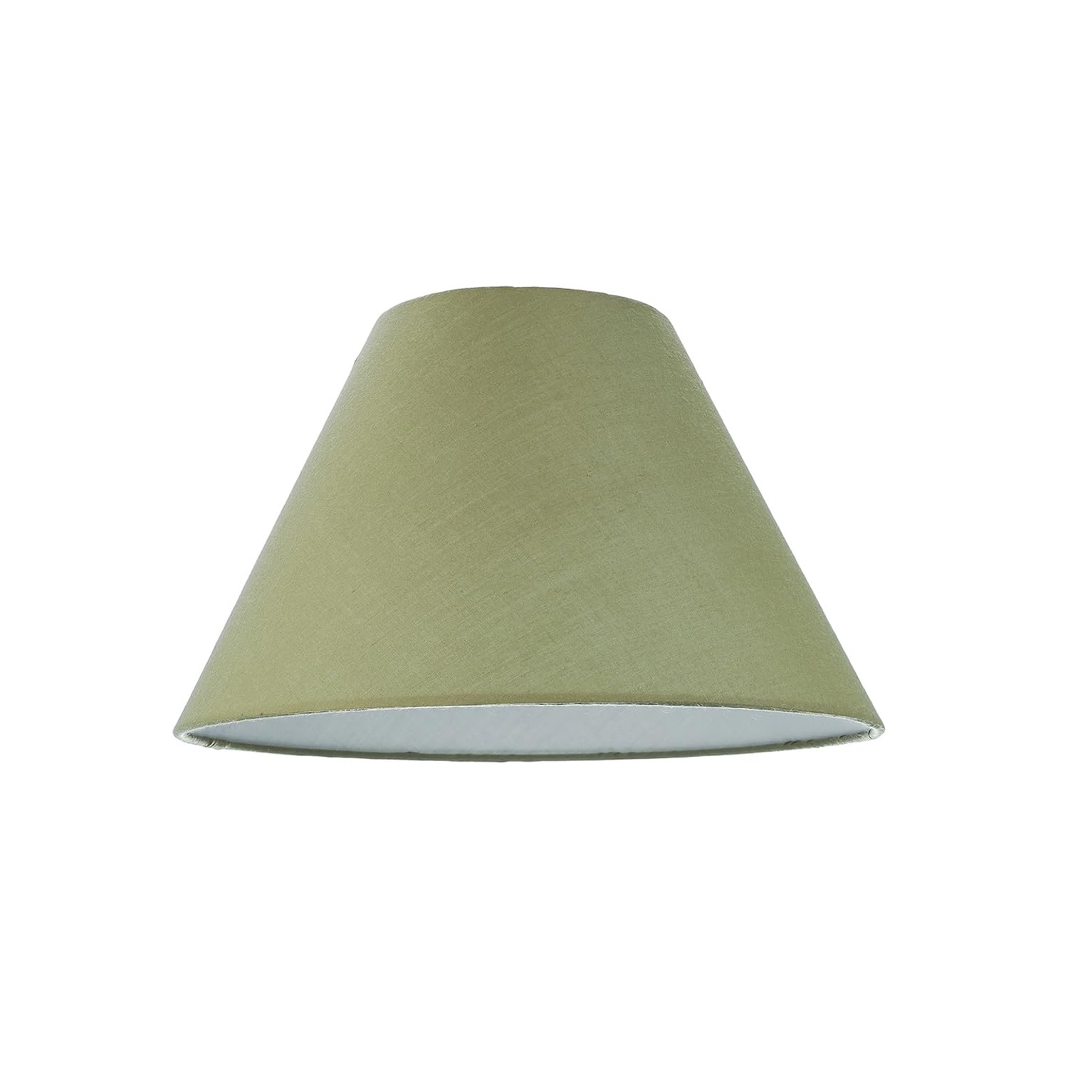 Happy Homewares Olive Green Traditional 8 Inch Cotton Fabric Coolie Lamp Shade | Reversible Gimbal | 13Cm X 8Cm X 20Cm By