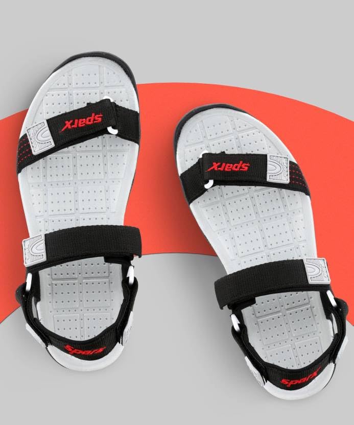 Image of SPARX mens Sparx Men Black Grey Stylish Floaters Sandal