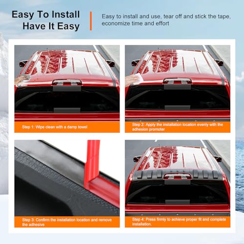 Image of powoq Rear Roof Protector Compatible with 2014-2018 Chevy Silverado GMC Sierra 1500 Truck Cab Roof Protector Replacement for 2014-2018 Chevy Silverado Accessories