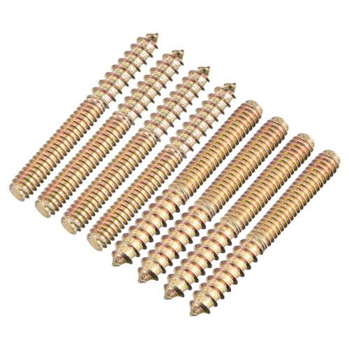 Image of uxcell 1 /4-20x2-1 /4 Hanger Bolts, 16pcs Double Ended Screws Wood Dowel Screws for Furniture
