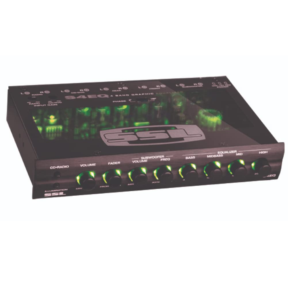 KIT SET PER SOUNDSTORM SSL S4EQ 1 equalizzatore pre-amp equalizer crossover a 4 bande ultra slim illuminazione dual color rosso o verde, 1 pezzo