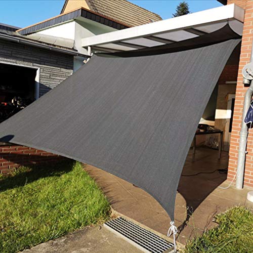 KANAGAWA Sun Shade Sail 10'x13' Dark Gray Rectangle UV Block Canopy Awning Shelter Fabric Cloth Screen for Outdoor Patio Garden Backyard Activities