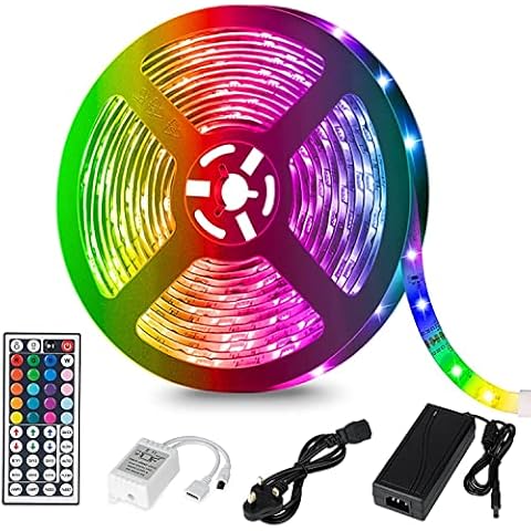 SUNNEST LED Strip Lights, 5M 150LED with Remote RGB Light Strip Colour Changing for Bedroom, DIY Color Options LED Tape Lights for Bedroom Ceiling Cover