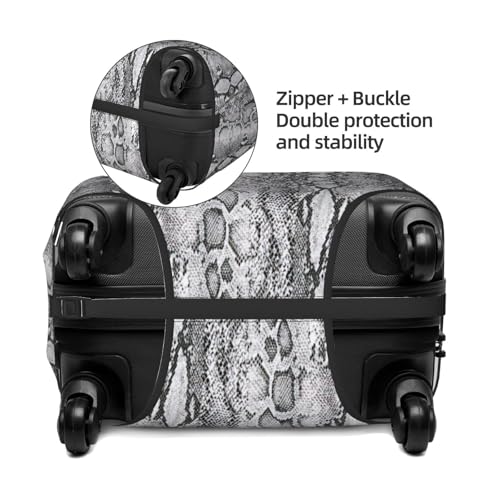 snake skin black and white Print Luggage Cover Suitcase Protector Anti-scratch Fits 18-32 Inch Trolley Case4