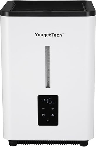 Humidificadores evaporativos para habitación grande de dormitorio, 1.55 galones, humidificador evaporativo de niebla fría de 20 W, 7 velocidades,