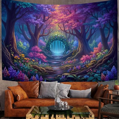 Tenture murale arche de chemin forestier 150x100cm aux finitions soignées