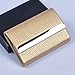 CHENG Edelstahl Zigarettenetui Herren tragbare ultradünne Magnet Leder Zigaretten Box kann 7 halten,Gold,9.5X6.3X1.7CM