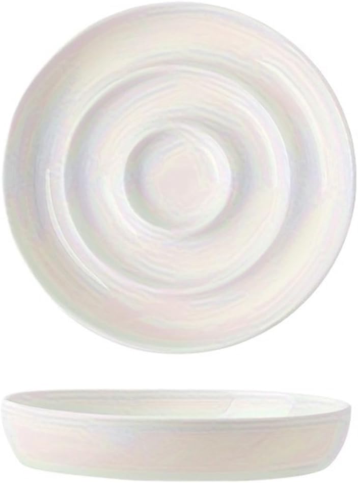 Ceramic Slow Feeder Cat Bowl Non-Tip Small Round Anti-Choking Thickened and Non-Slip Multiple Colors Shapes(Purple)