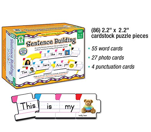 51U672ChmNL - Carson Dellosa &ndash; Sentence Building Literacy Resource with 86 Cards for Language Arts For K, 1st, & 2ND Grade & Ell