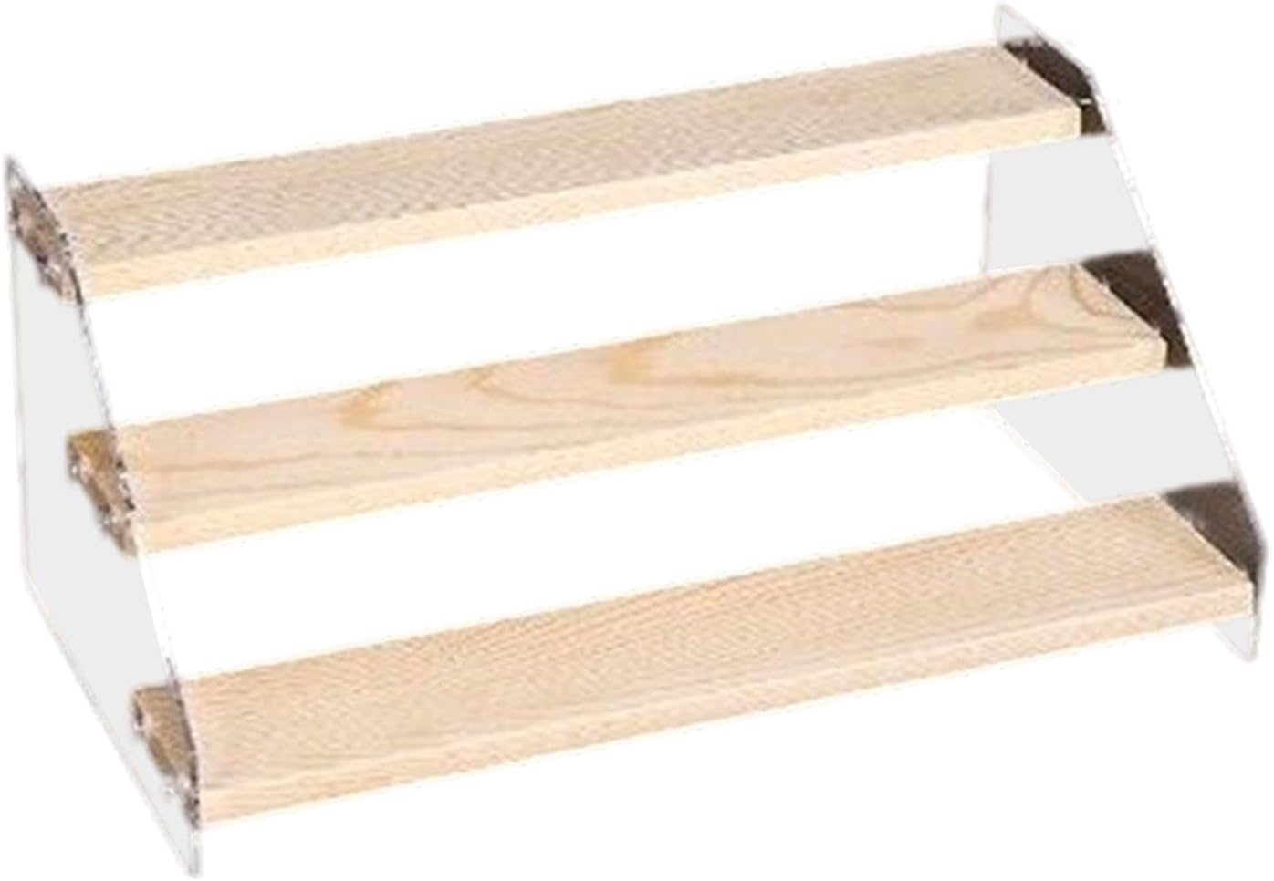 Wooden Collectible Display Shelf with 3/4 / 5 Tiers Clear Acrylic Panels Stable Frame and Easy Assembly Design Acrylic Display Stand