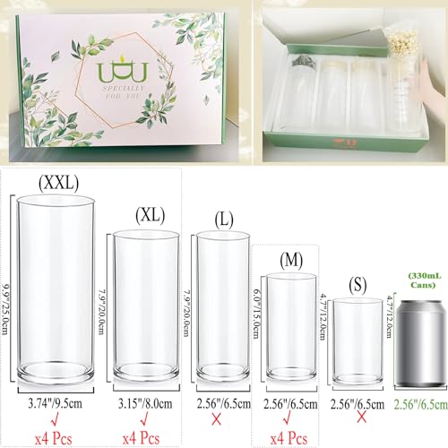 UDU Glass Vases for Centerpieces with 24 White Floating Candles 80000 Vase Filler 6 Pearl String Party Event Home Wedding Centerpieces for Tables Decorations - Image 4