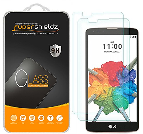 Supershieldz (2 Pack) Designed for LG Stylo 2 Plus Tempered Glass Screen Protector, Anti Scratch, Bubble Free
