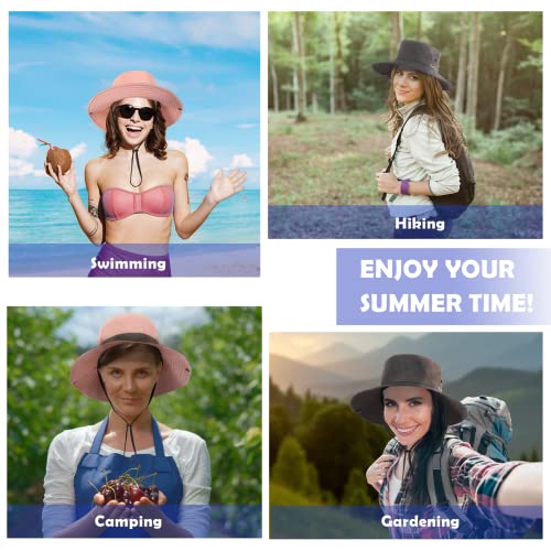 Womens Sun Hat - Uv Protection Upf 50+ Sun Hats For Women With Ponytail Hole, Foldable Wide Brim Cooling Mesh Beach Fishing Hat For Travel Camping Outdoor, Gray #TOP6