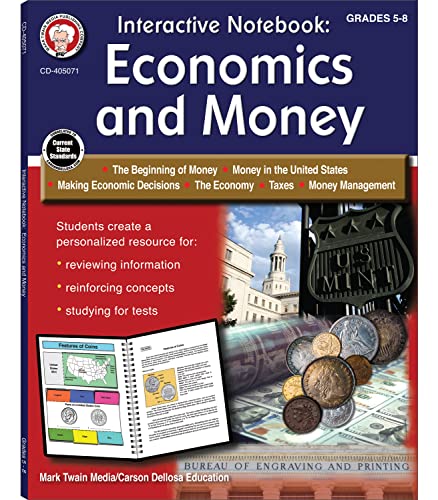 Economics And Money Interactive Notebook―Grades 5-8 Social Studies Workbook, History Lessons on The Beginning Of Money, Taxes, US Currency, Money Management, Homeschool or Classroom (64 pgs)