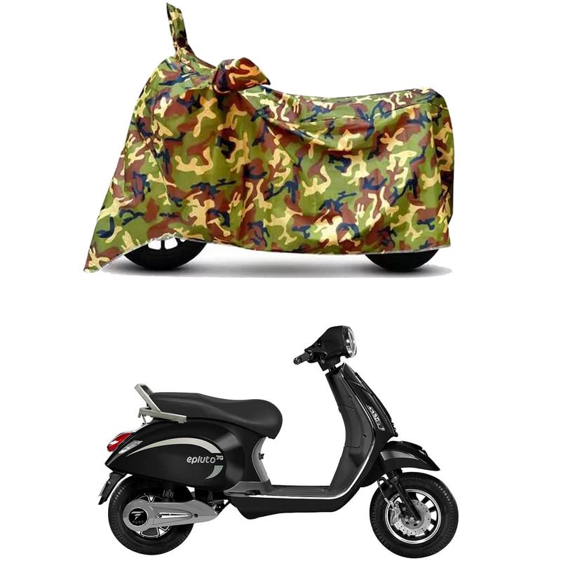 Image of Waterproof 100% PVC Coated Full Bike Scooty Two Wheeler Body Cover Compatible for Pure EV Epluto 7G /UV-Rays /Heat Protection /Birds Dropping /Scratchproof /Dust Proof [6X6 Jungle Print]