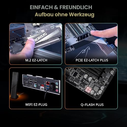 GIGABYTE B850 Gaming WIFI6 AMD AM5 LGA 1718 Motherboard, ATX, DDR5, 3X M.2, PCIe 5.0, USB-C, WIFI6E, 1GbE LAN, EZ-Latch, 5 Jahre Garantie – Ansicht 5