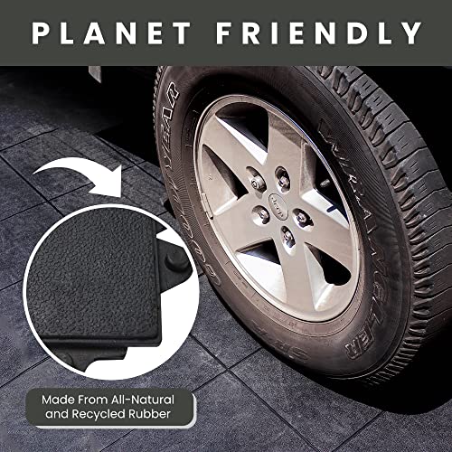 Image of Envelor Interlocking Rubber Tile - Gym Flooring, Commercial Floor Mat, Exercise Equipment Mat, Home Gym, Garage Flooring, Durable Outside Doormat - 90 X 90 Cms, Black