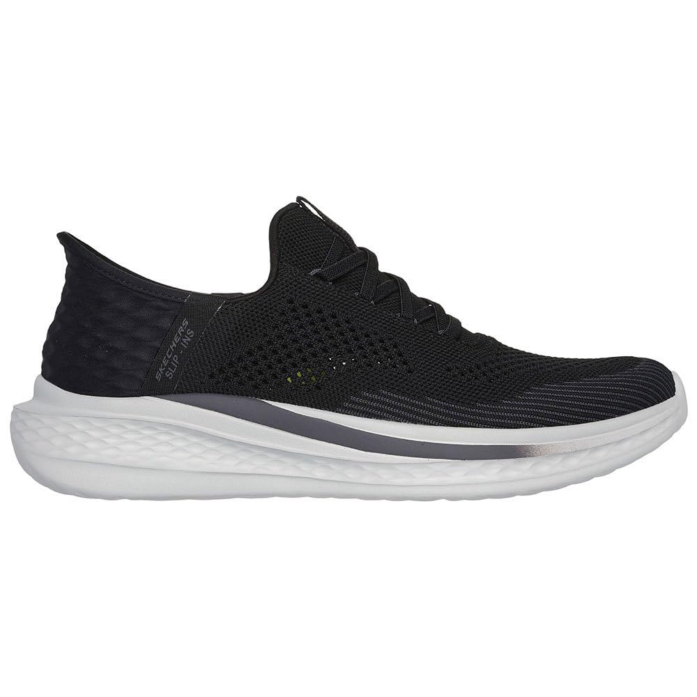 Skechers Men's Slade Quinto Slip-In Trainers, Black Knit, 12 UK