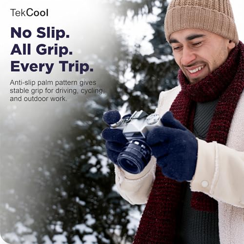 Image of TEKCOOL Winter Gloves for Men & Women with Touchscreen Finger Bike Winter Hand Gloves for Men Woolen Winter Gloves for Women Thermal Hand Gloves for Winter Warm Gloves Unisex
