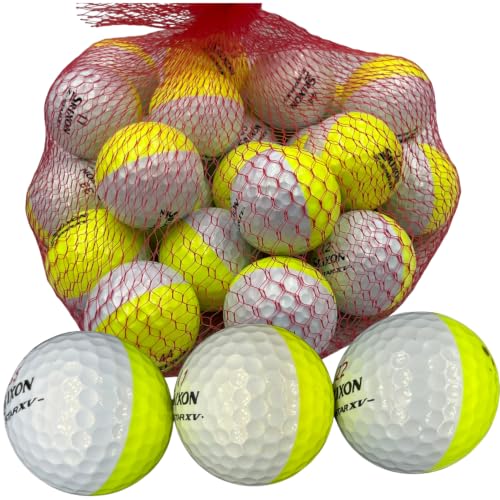 Golf Ball Planet Z Star XV Used Golf Balls for Srixon 4A/Near Mint (24 Pack, Divide White/Yellow)