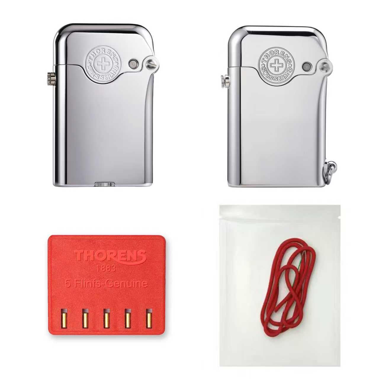 Thorens Lighter Set - 6-Piece Bundle includes 2 lighters 10 flints 2 cotton wicks featuring an automatic ignition
