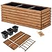 Blumenkasten Holz Braun zum Selbstaufbau - Rechteckiger Pflanzkübel groß für Garten & Balkon - wetterfest mit 18L Pflanzeinsatz - DIY Outdoor Pflanzkasten (Horizontal-braun, 98x36 H35)